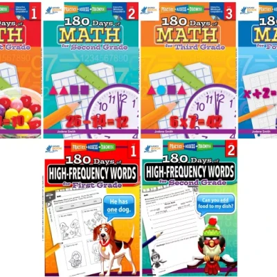 180 DAYS OF MATH FOR FIRST GRADE LEVEL 1-4 (High Frequency Words 1-2)