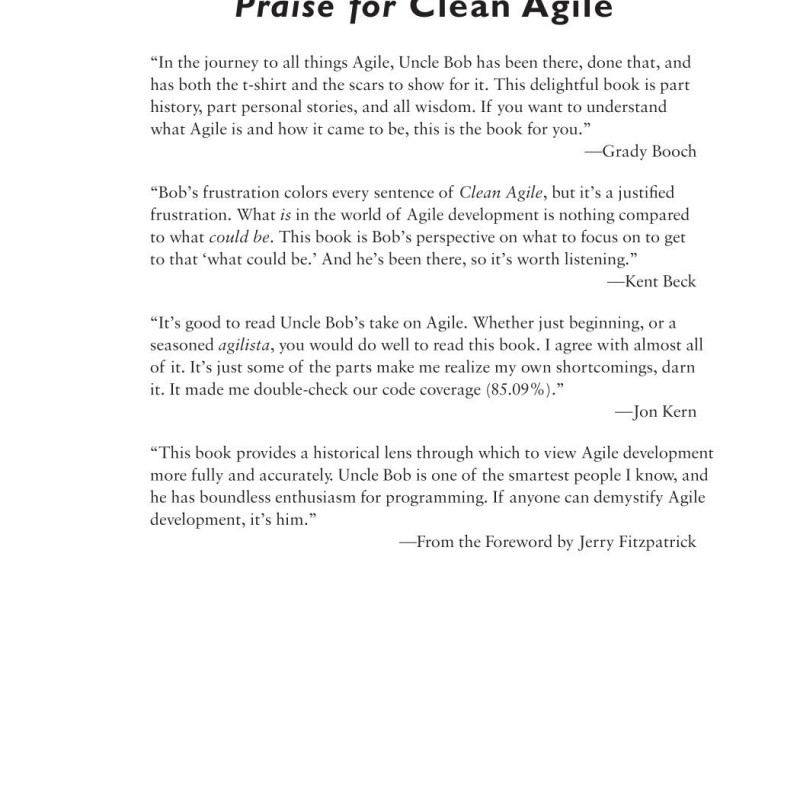 Clean agile
