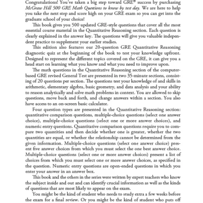 500 GRE Math Questions to Know by Test Day, 2nd Edition