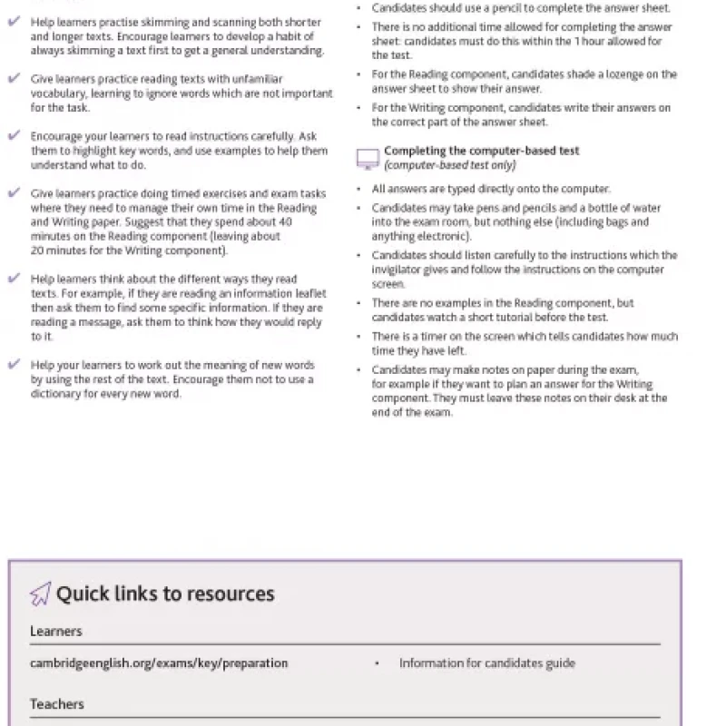 A2 KEY HANDBOOK FOR TEACHERS FOR EXAM 2020