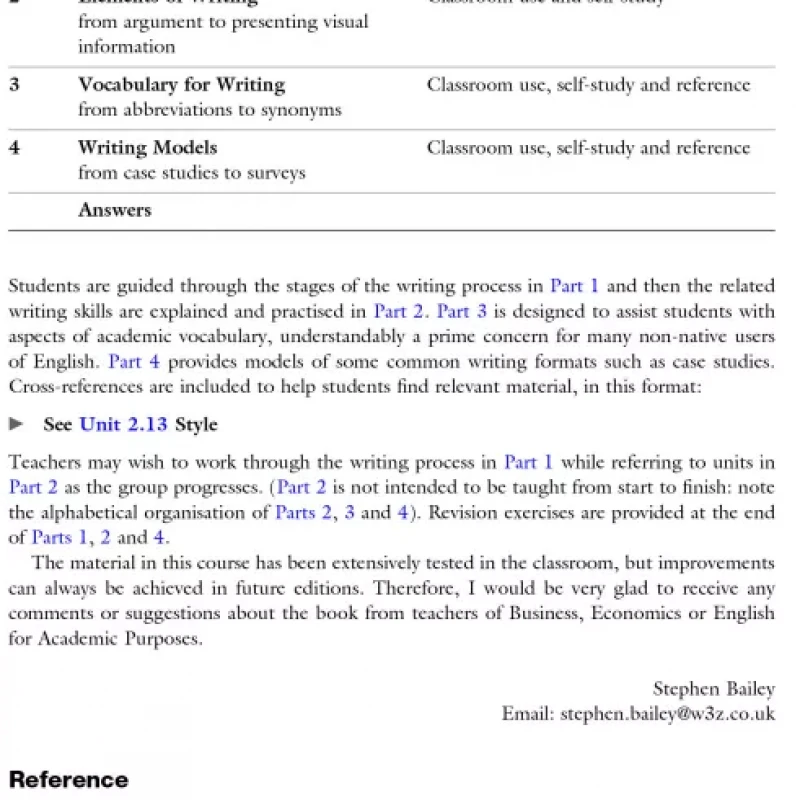 Academic Writing for International Students of Business by Stephen Bailey