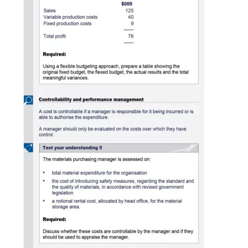 ACCA Kaplan F5 Performance Management (PM) Essential Text 2015