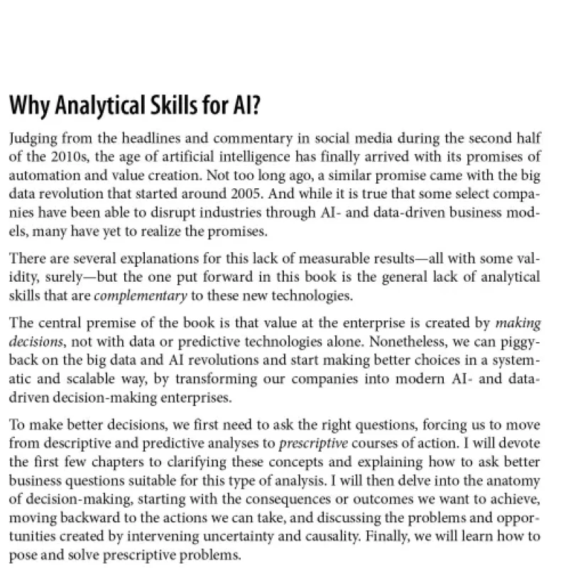 Analytical Skills for AI and Data Science