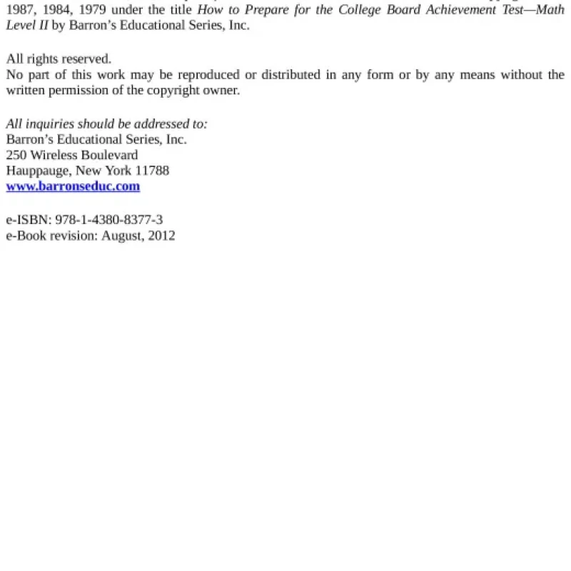 Barrons SAT Subject Test Math Level 2