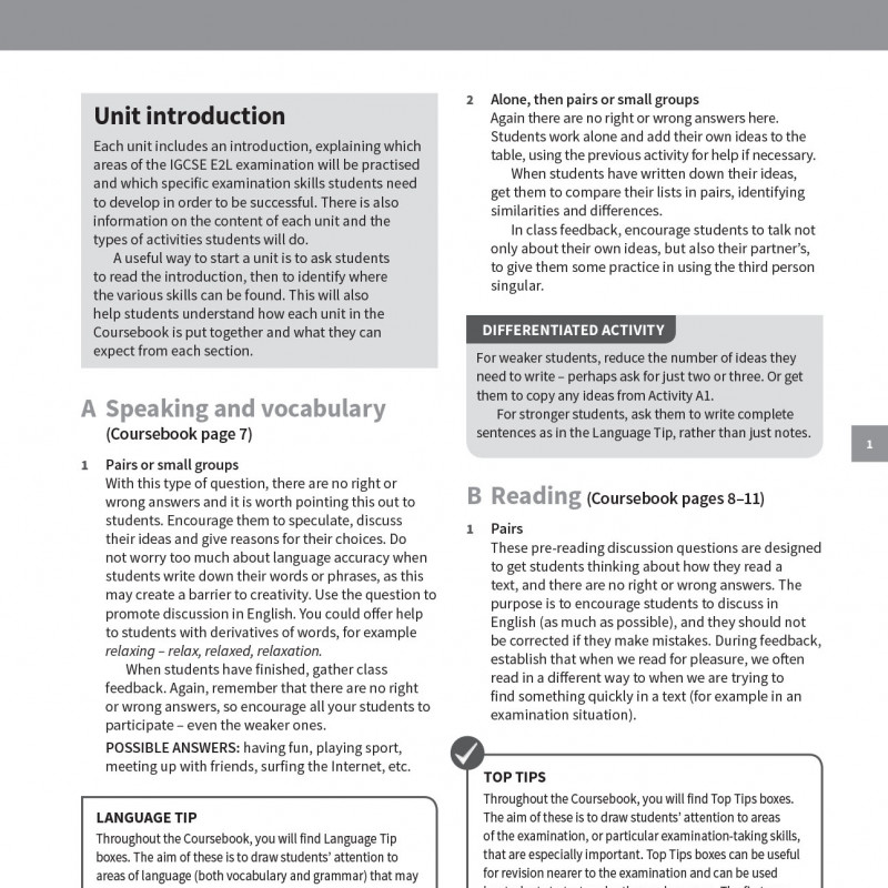 Cambridge IGCSE English as a Second Language Teacher’s Book