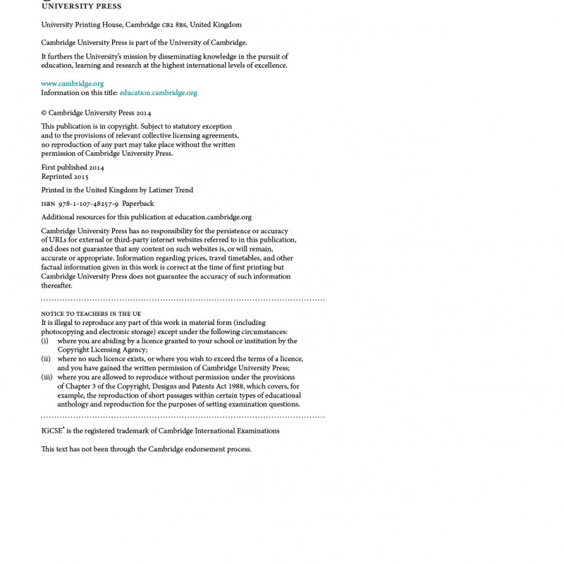 Cambridge IGCSE English as a Second Language Teacher’s Book