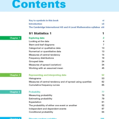 Cambridge International AS and A Level Mathematics Statistics