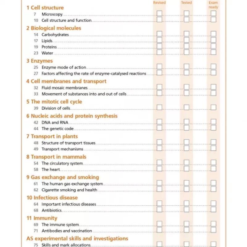 Cambridge international ASA level biology. Revision guide [ màu]