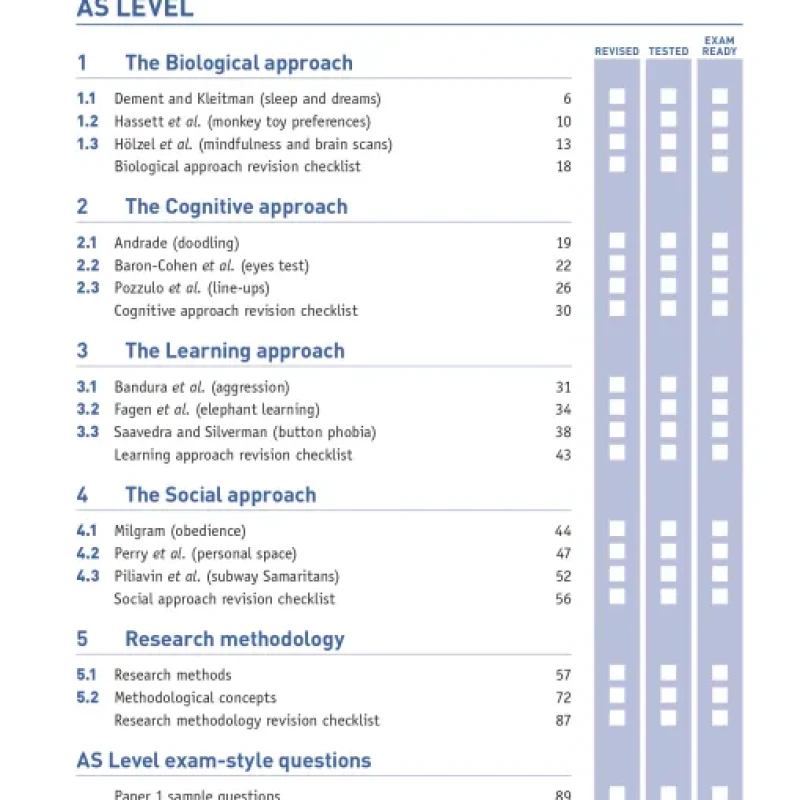 Cambridge International ASA Level Psychology Study and Revision Guide - HanoiBookstore