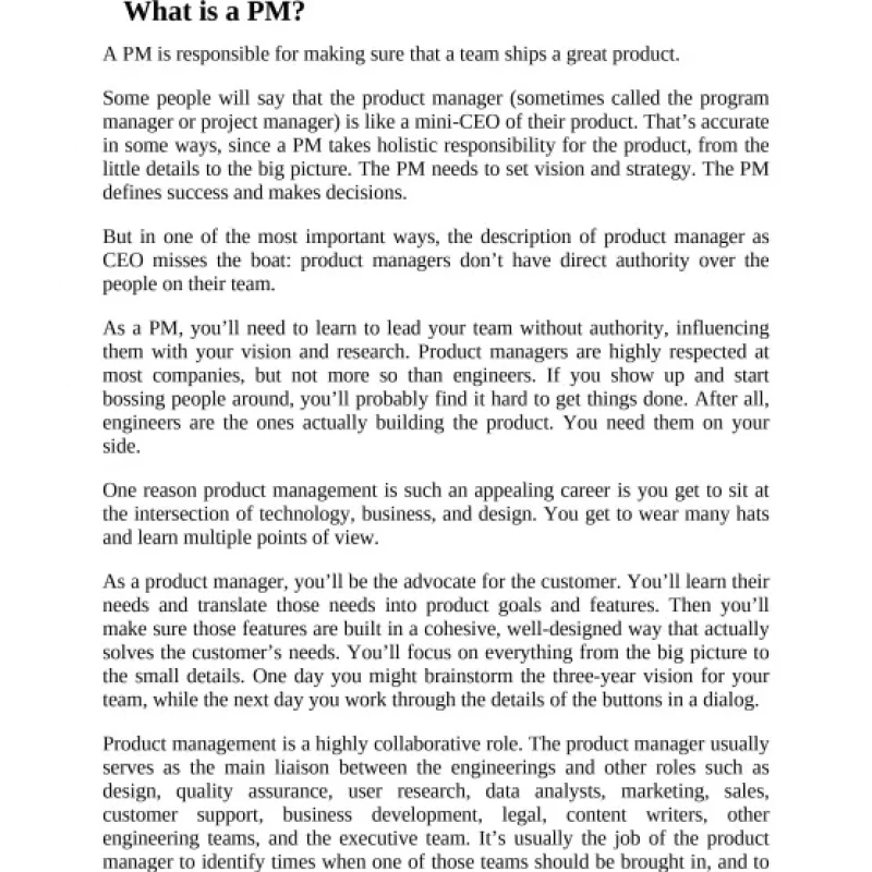 Cracking the PM Interview