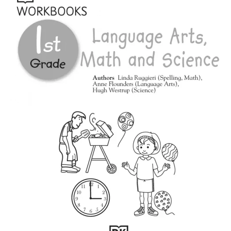 DK Workbooks Language Arts, Math and Science, Grade 1 ( sách đen trắng )