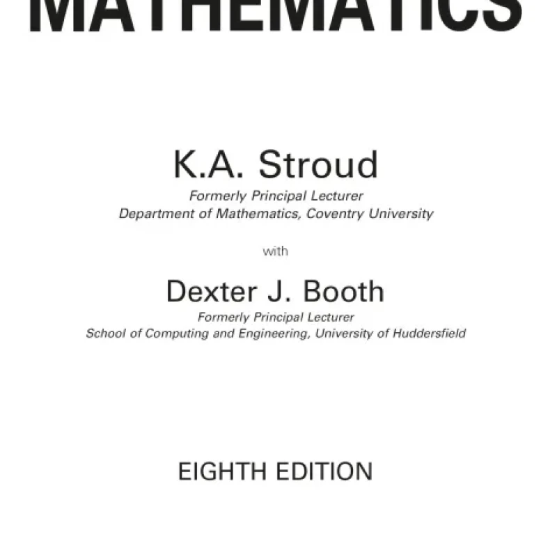 Engineering Mathematics (sách gia công )(Dexter Booth, Ken Stroud)