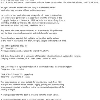 Engineering Mathematics (sách gia công )(Dexter Booth, Ken Stroud)