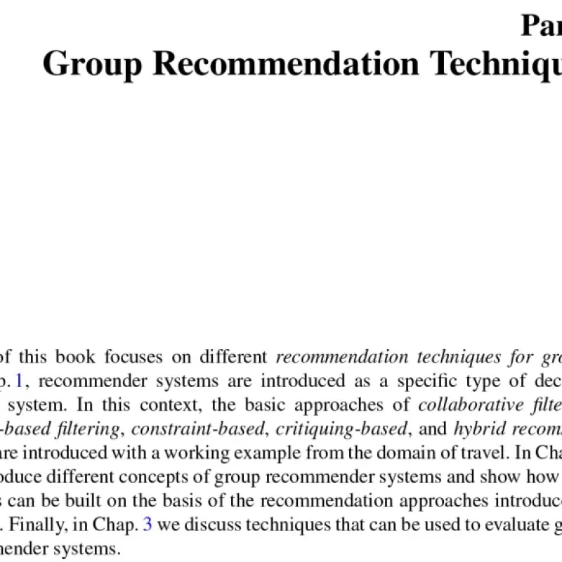 Group Recommender Systems An Introduction