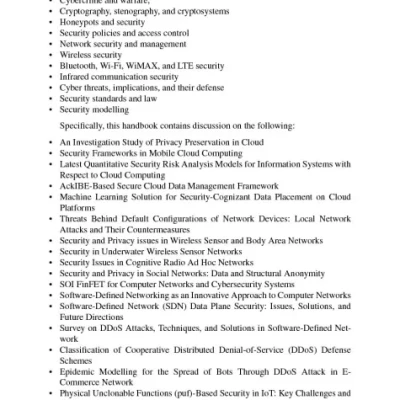 Handbook Of Computer Networks And Cyber Security