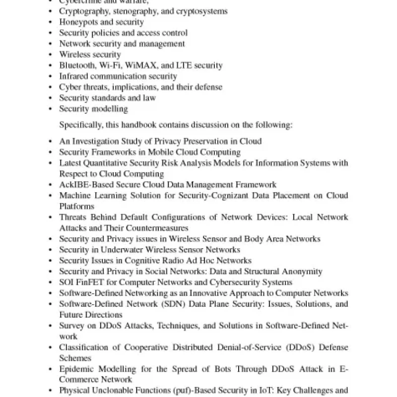 Handbook Of Computer Networks And Cyber Security