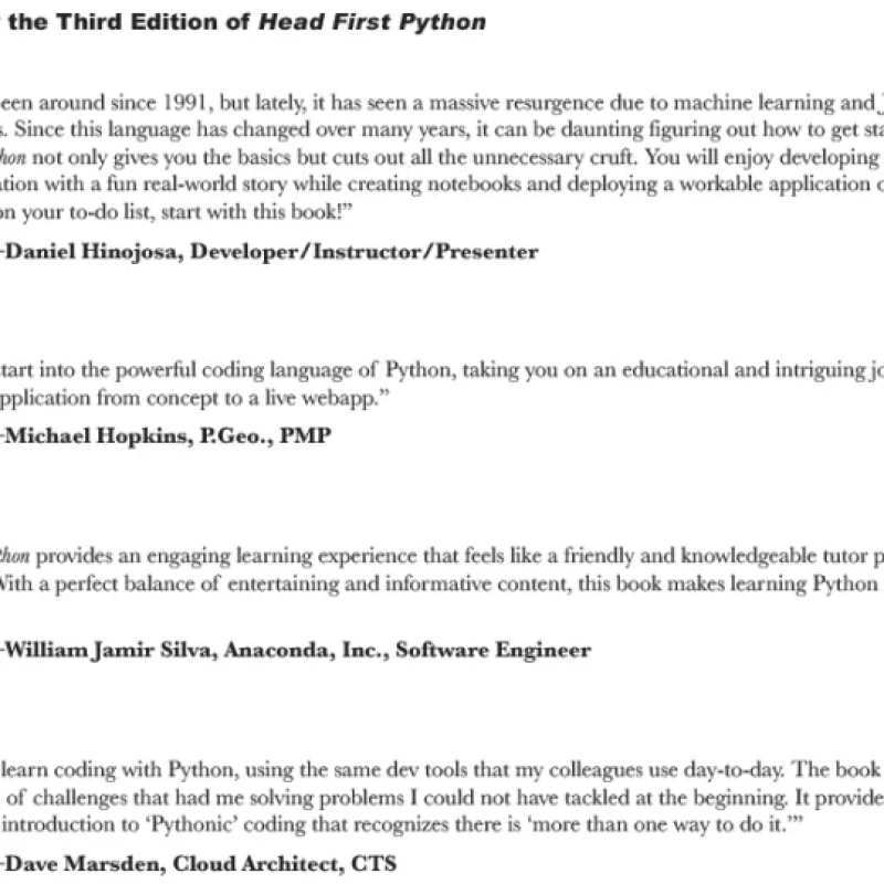 Head First Python A Learners Guide to the Fundamentals of Python Programming