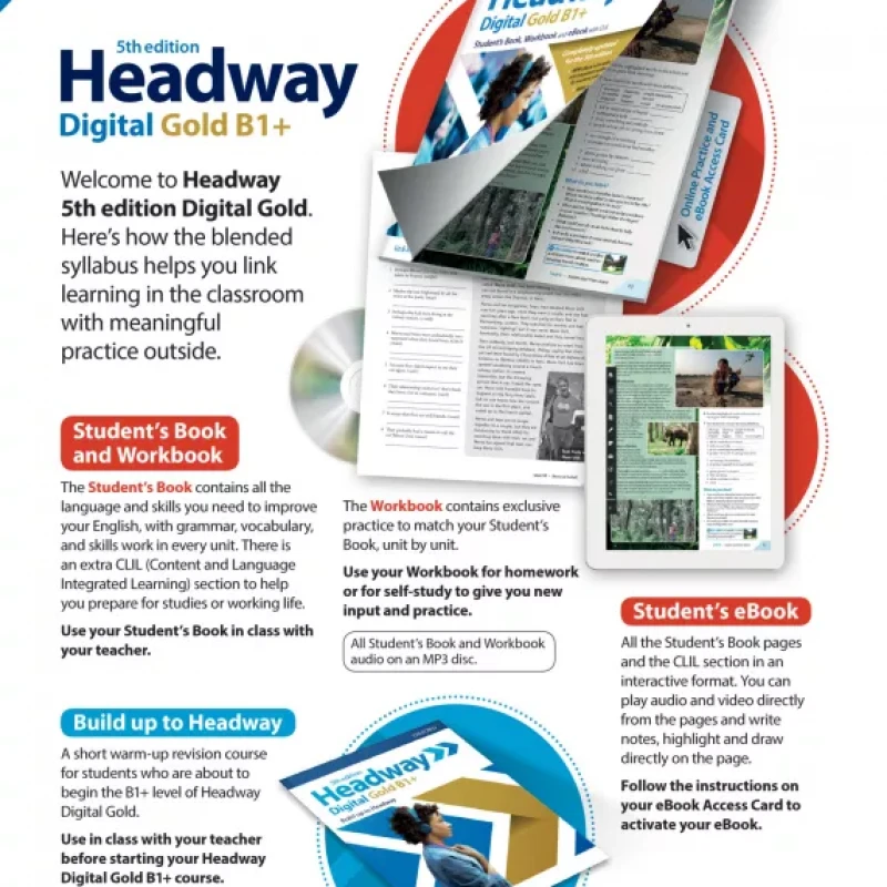 Headway Digital Gold B1+ 5th edition (Sách màu)