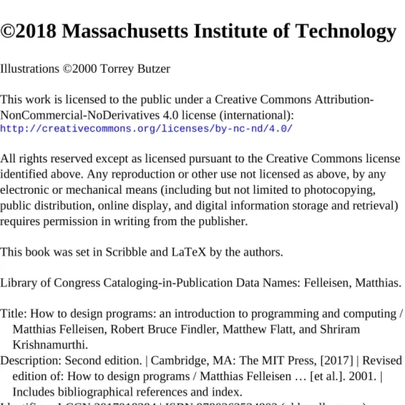 How to Design Programs An Introduction to Programming and Computing, 2nd Edition
