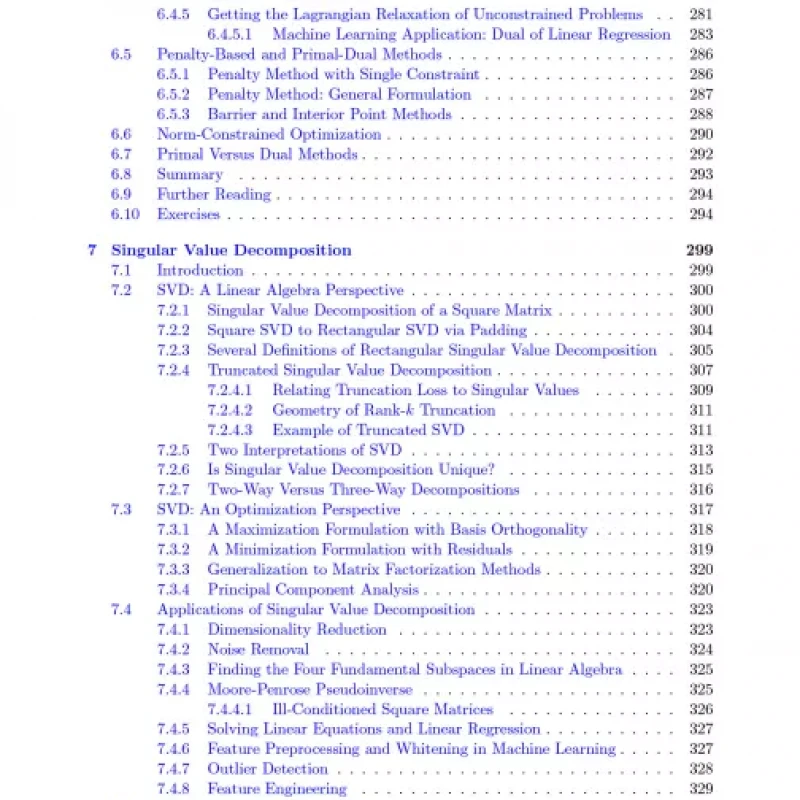 Linear Algebra and Optimization for Machine Learning A Textbook