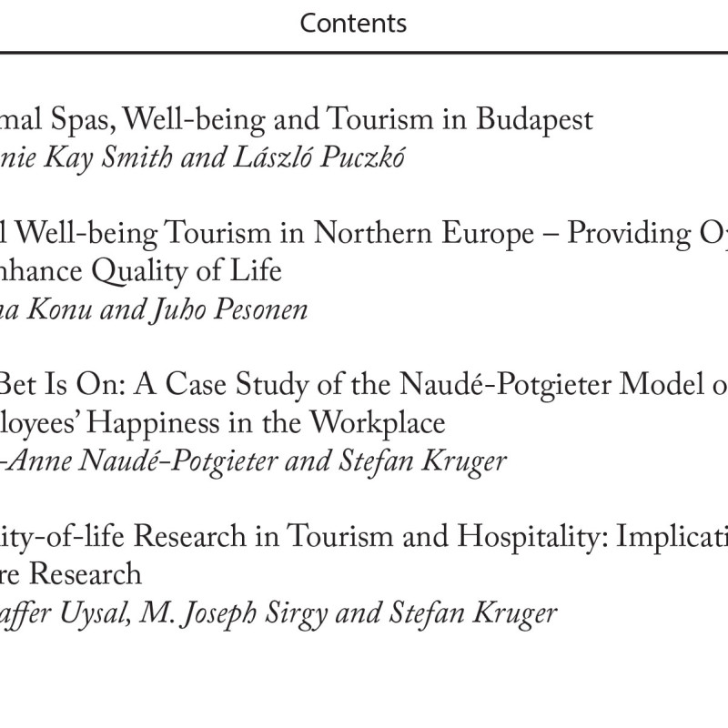 Sách Managing Quality of Life in Tourism and Hospitality
