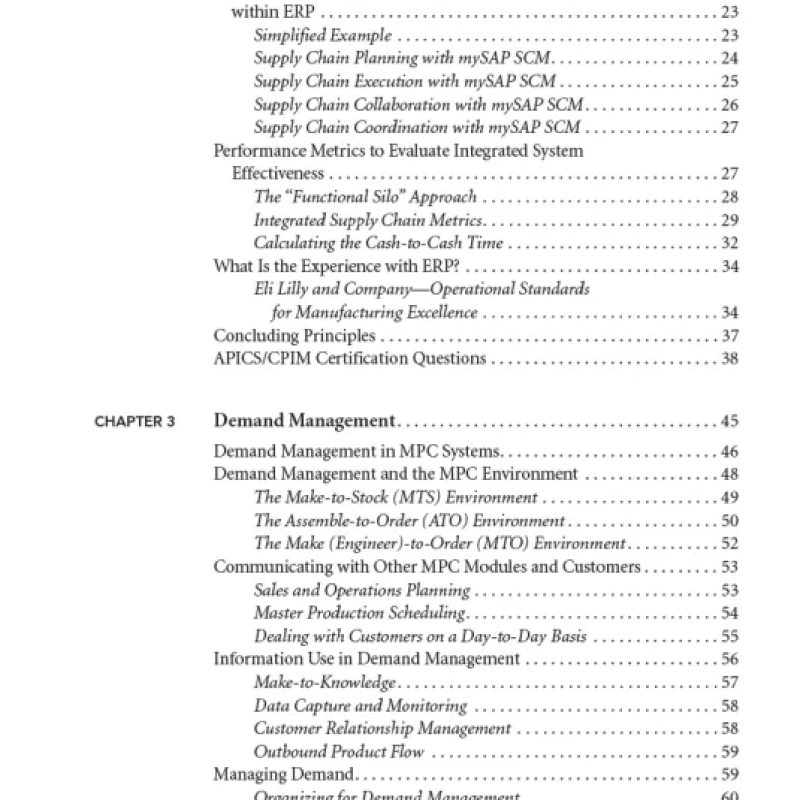 Manufacturing Planning and Control for Supply Chain Management