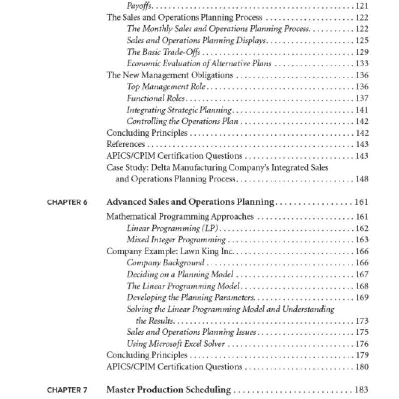 Manufacturing Planning and Control for Supply Chain Management