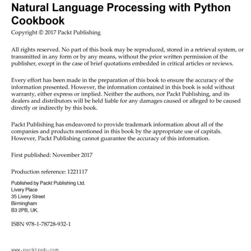 Natural Language Processing with Python Cookbook