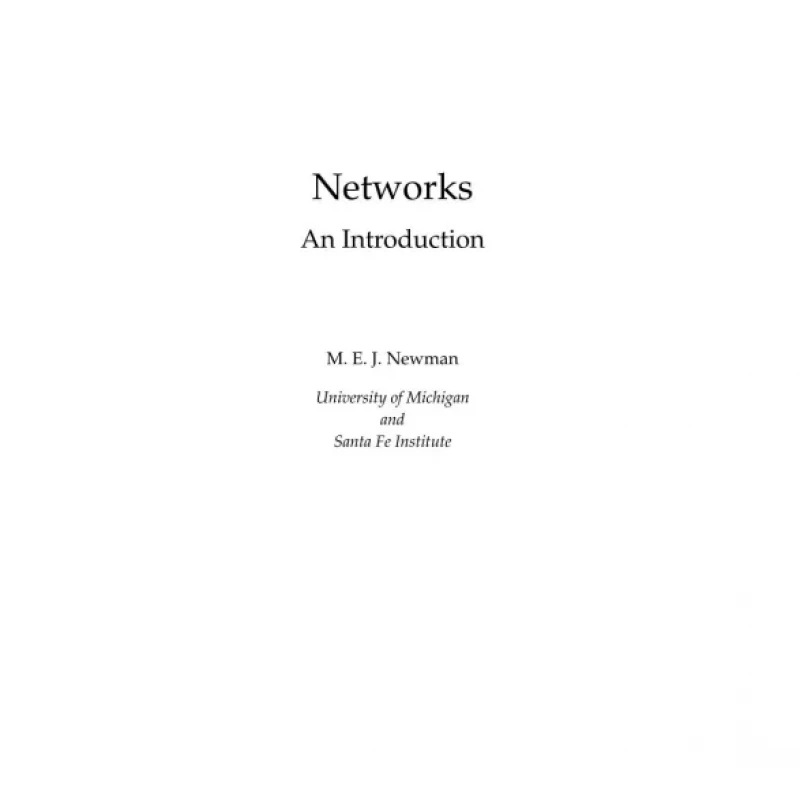 Networks An Introduction