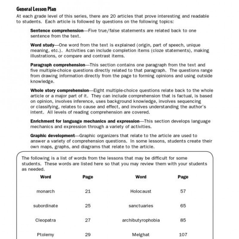 Nonfiction Comprehension Test Practice Level 6 (sách đen trắng) Sách tiếng anh
