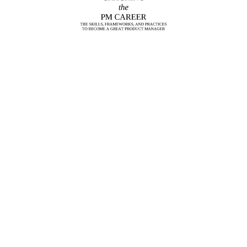 Cracking the PM Career