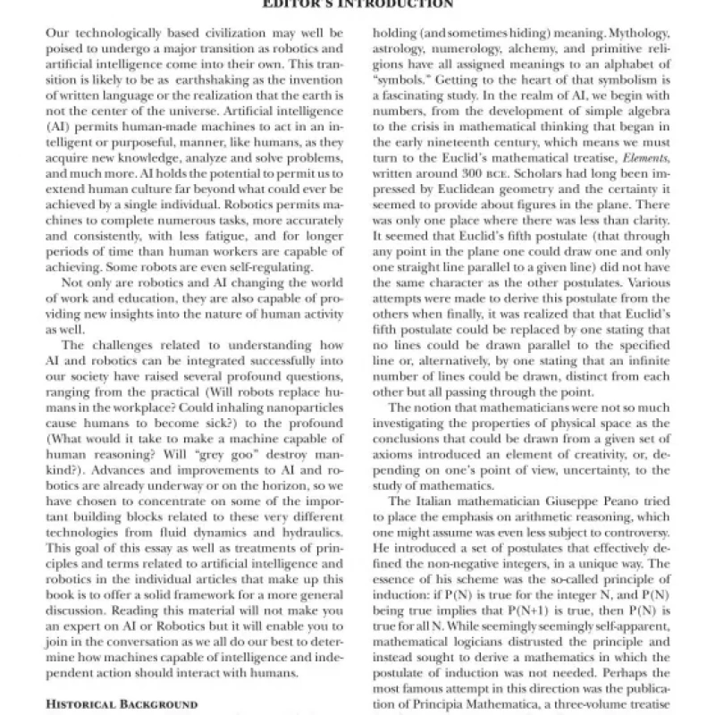 Principles of Robotics Artificial Intelligence