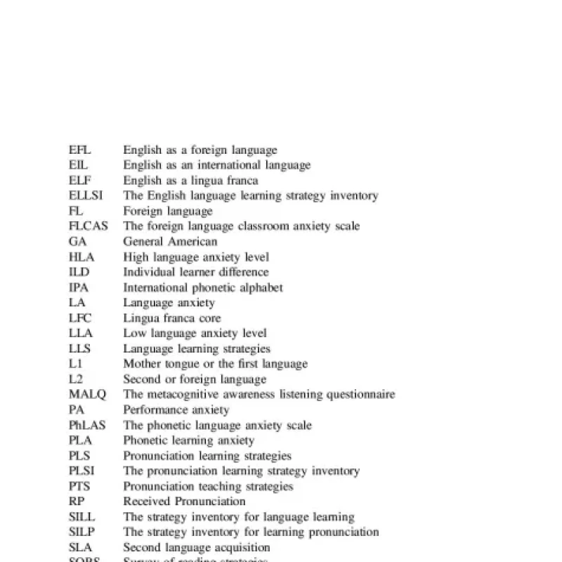 Pronunciation Learning Strategies and Language Anxiety In Search of an Interplay