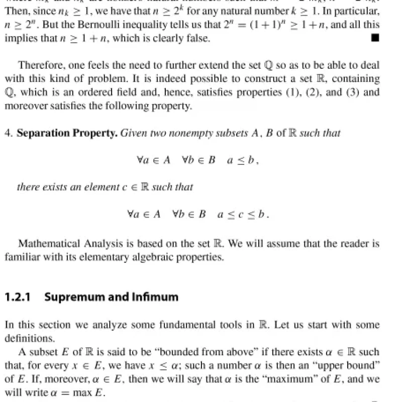 Sách A Modern Introduction to Mathematical Analysis