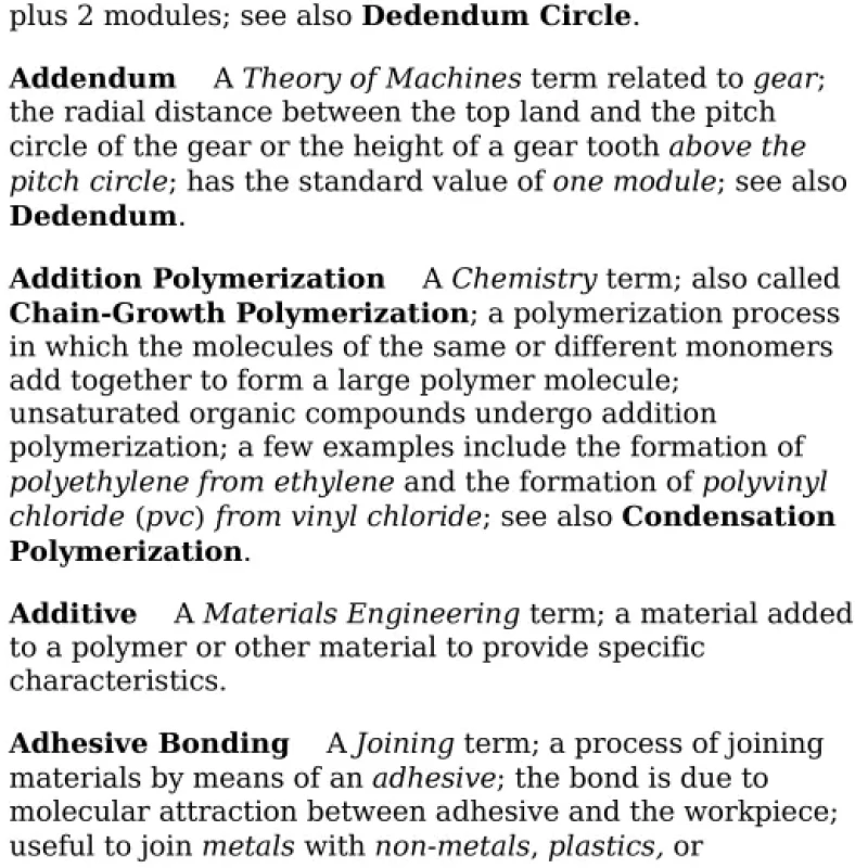 Sách Dictionary of Mechanical Engineering
