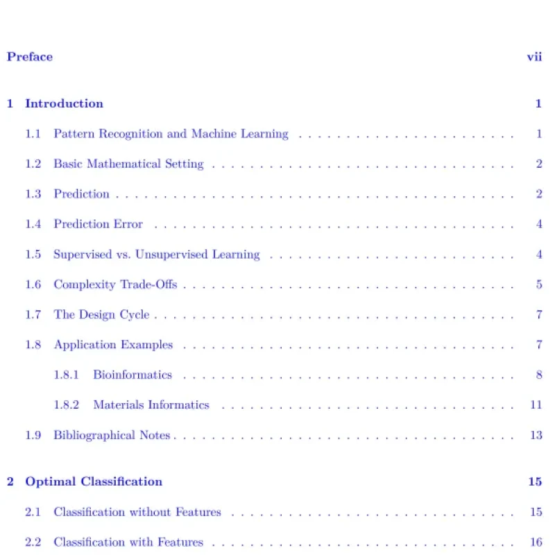 Sách Fundamentals of Pattern Recognition and Machine Learning