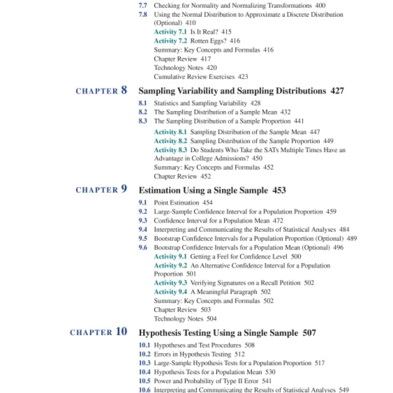 Sách Introduction to Statistics and Data Analysis