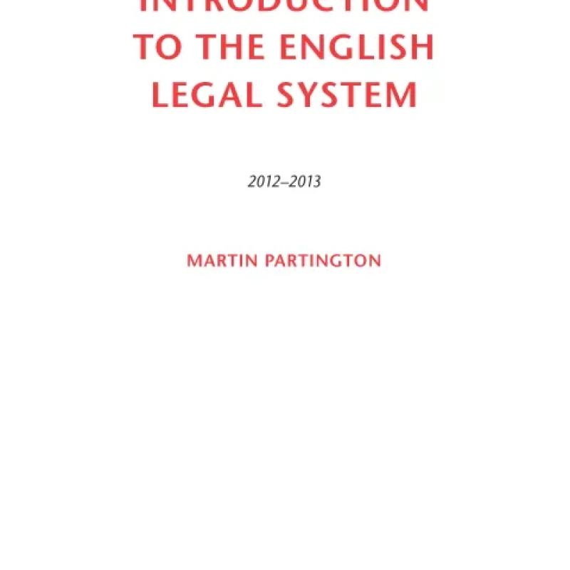 Sách Introduction to the English Legal System 2012-2013