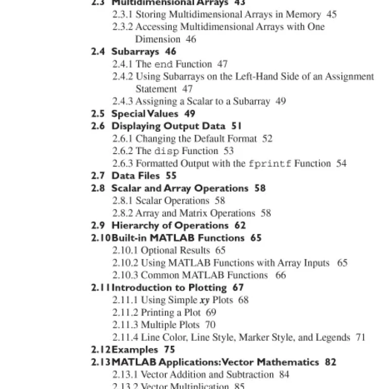 Sách MATLAB Programming for Engineers