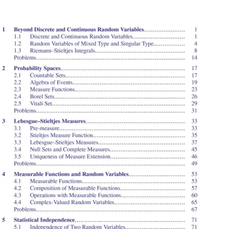 Sách Measure-Theoretic Probability With Applications to Statistics, Finance, and Engineering