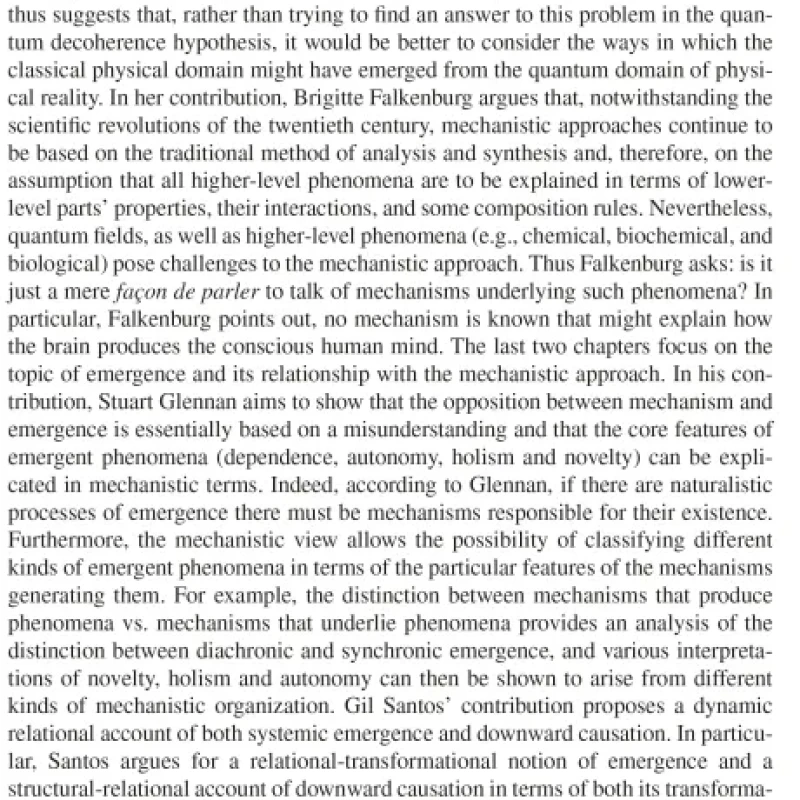 Sách New Mechanism. Explanation, Emergence and Reduction