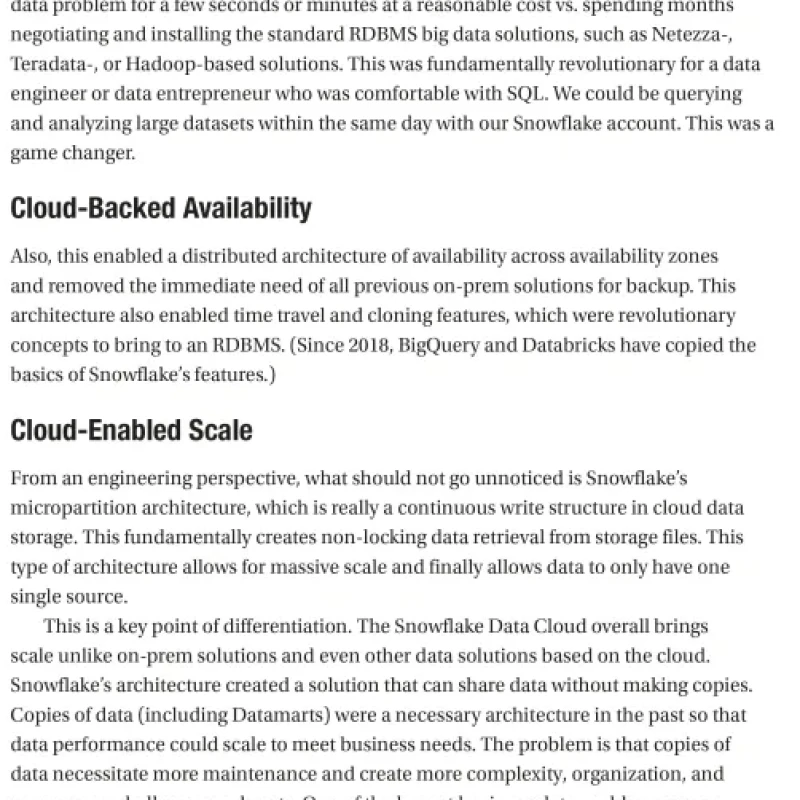 Sách Snowflake Essentials Getting Started with Big Data in the Cloud