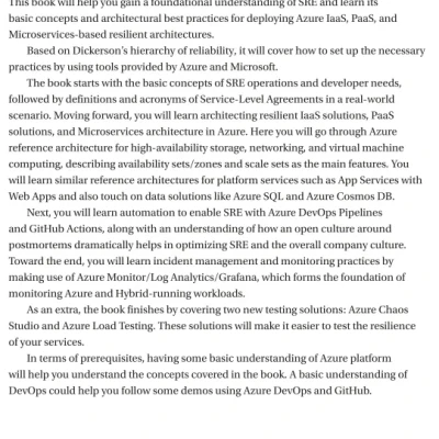 Sách The Art of Site Reliability Engineering (SRE) with Azure Building and Deploying Applications that Endure