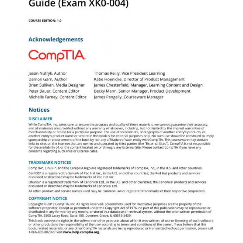 sách The Official CompTIA Linux+ Student Guide