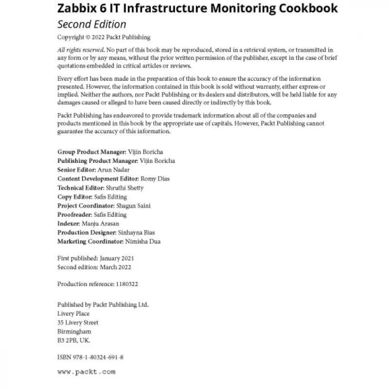 Zabbix 6 IT Infrastructure Monitoring Cookbook