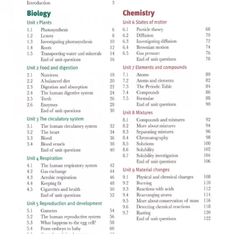 Science course book + Work book