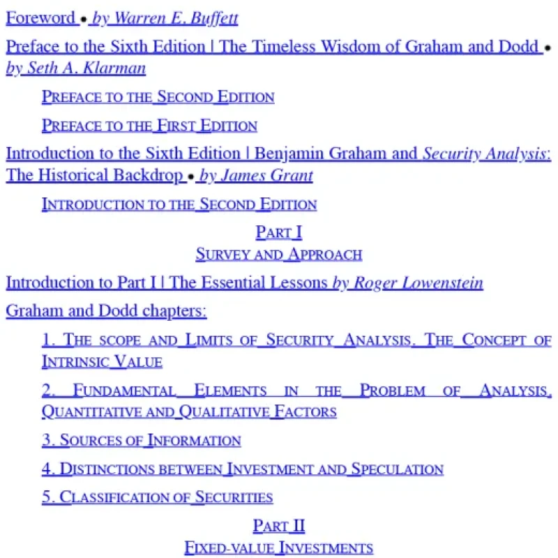 Security Analysis Sixth Edition