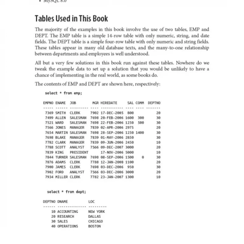 SQL Cookbook query solutions and techniques for all sql users