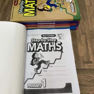 Bộ sách 6 quyển Step by step Maths Primary 1,2,3,4,5,6 - sách toán tiếng Anh tiểu học Singapore