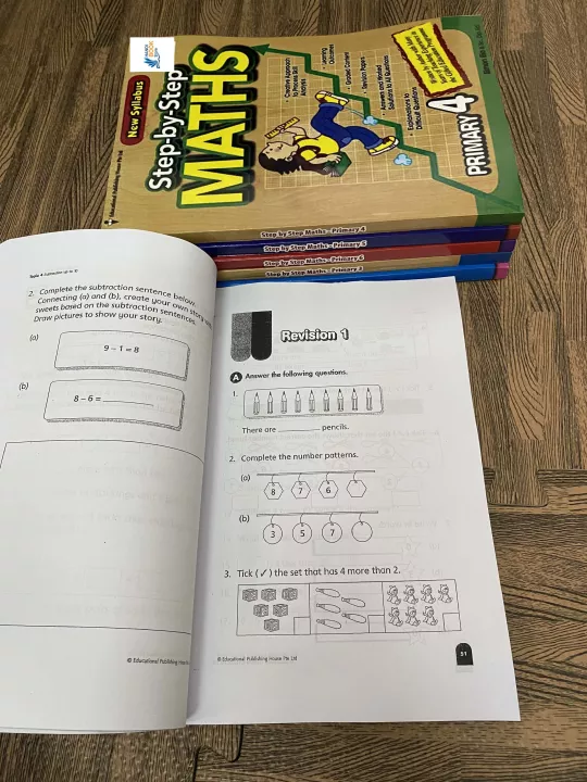 Bộ sách 6 quyển Step by step Maths Primary 1,2,3,4,5,6 - sách toán ...